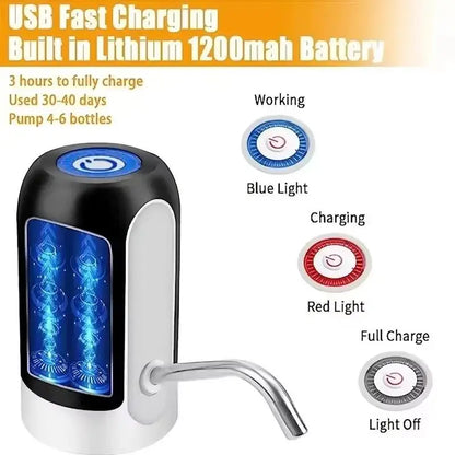 1pc  Automatic Water Bottle Pump USB Charging Water Pump One Button Automatic Switch Of Water Dispenser