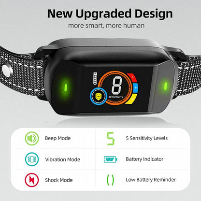 Automatic Anti Bark Collar Dog Training Bark Stopper with 5 Adjustable Sensitivity Beep Vibration Shock Collar IP67 Waterproof