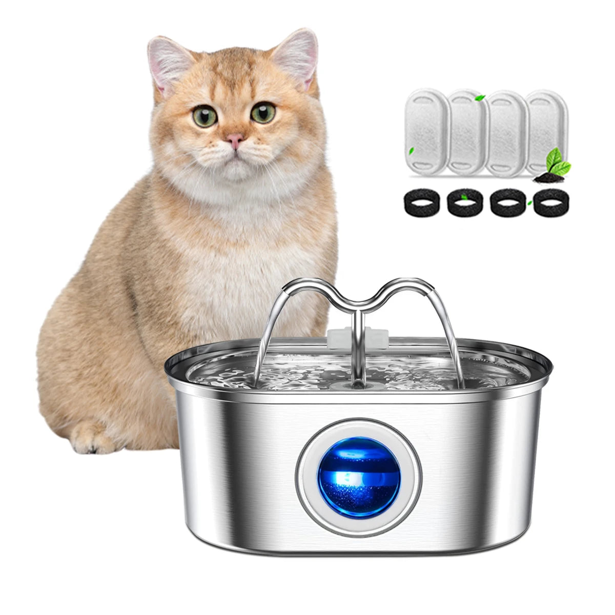 Stainless steel 3.2L capacity spill proof dog water dispenser dog bowl suitable for cats and dogs