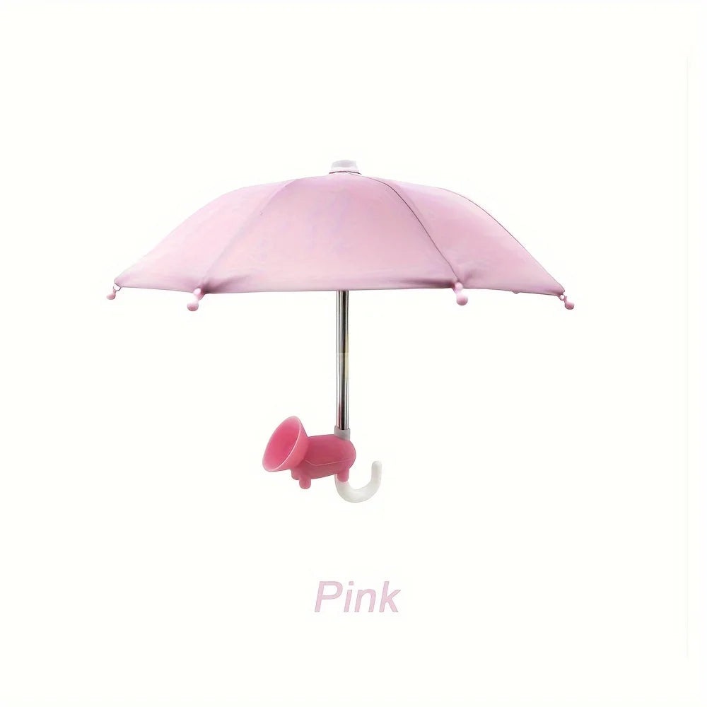 Smartphone Mini Umbrella, Universal Pig Suction Cup Bracket, Outdoor Anti-glare Sunshade, Polyester Material, Anti-reflection.