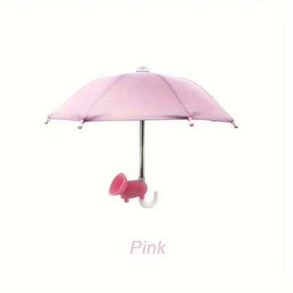Smartphone Mini Umbrella, Universal Pig Suction Cup Bracket, Outdoor Anti-glare Sunshade, Polyester Material, Anti-reflection.