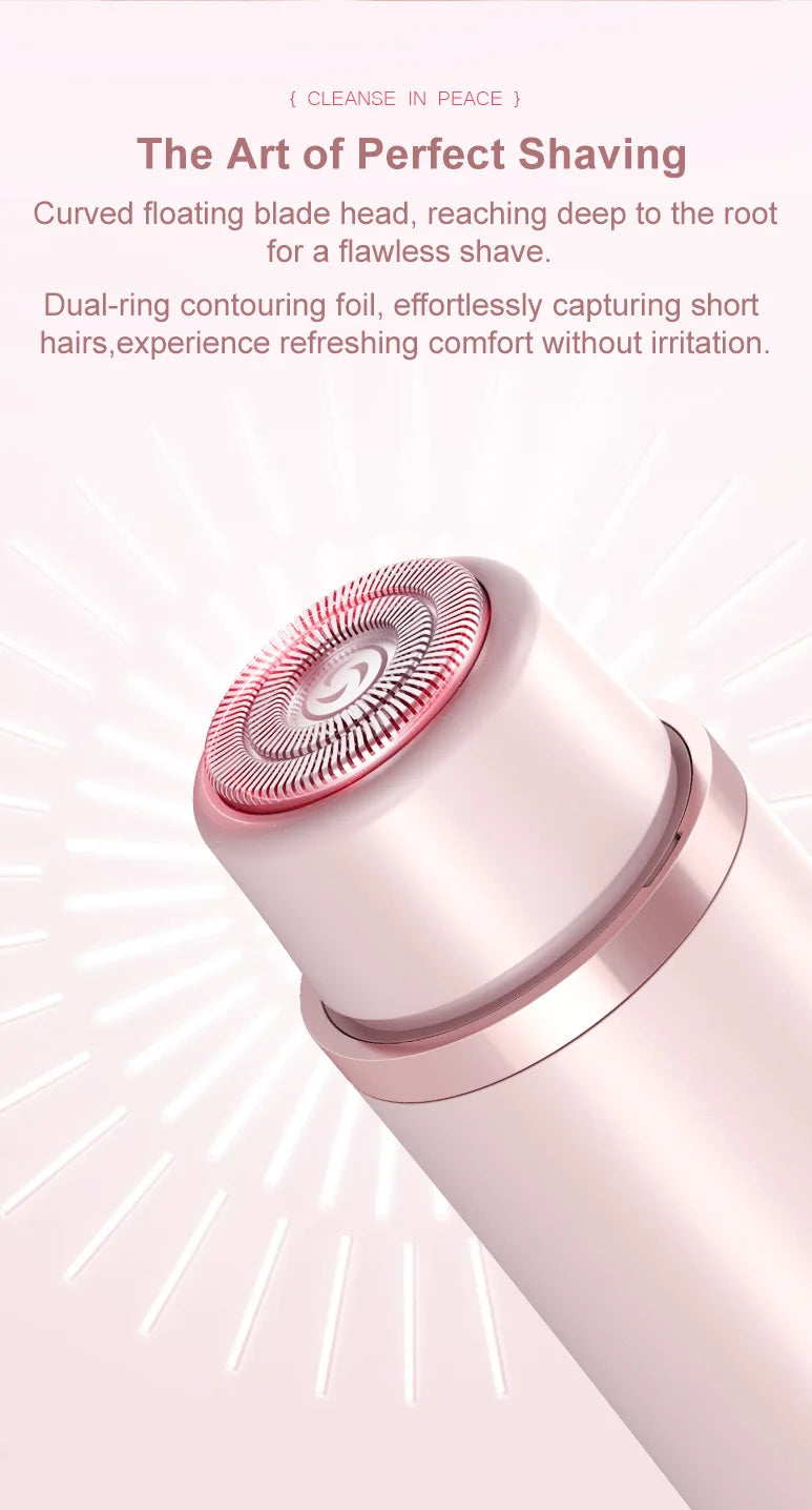 Dual Head Hair Removal for Women Portable Float Blade R-shaped Head Wet Dry Use Waterproof Painless Facial Trimmer Body Epilator