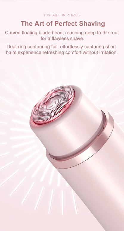 Dual Head Hair Removal for Women Portable Float Blade R-shaped Head Wet Dry Use Waterproof Painless Facial Trimmer Body Epilator