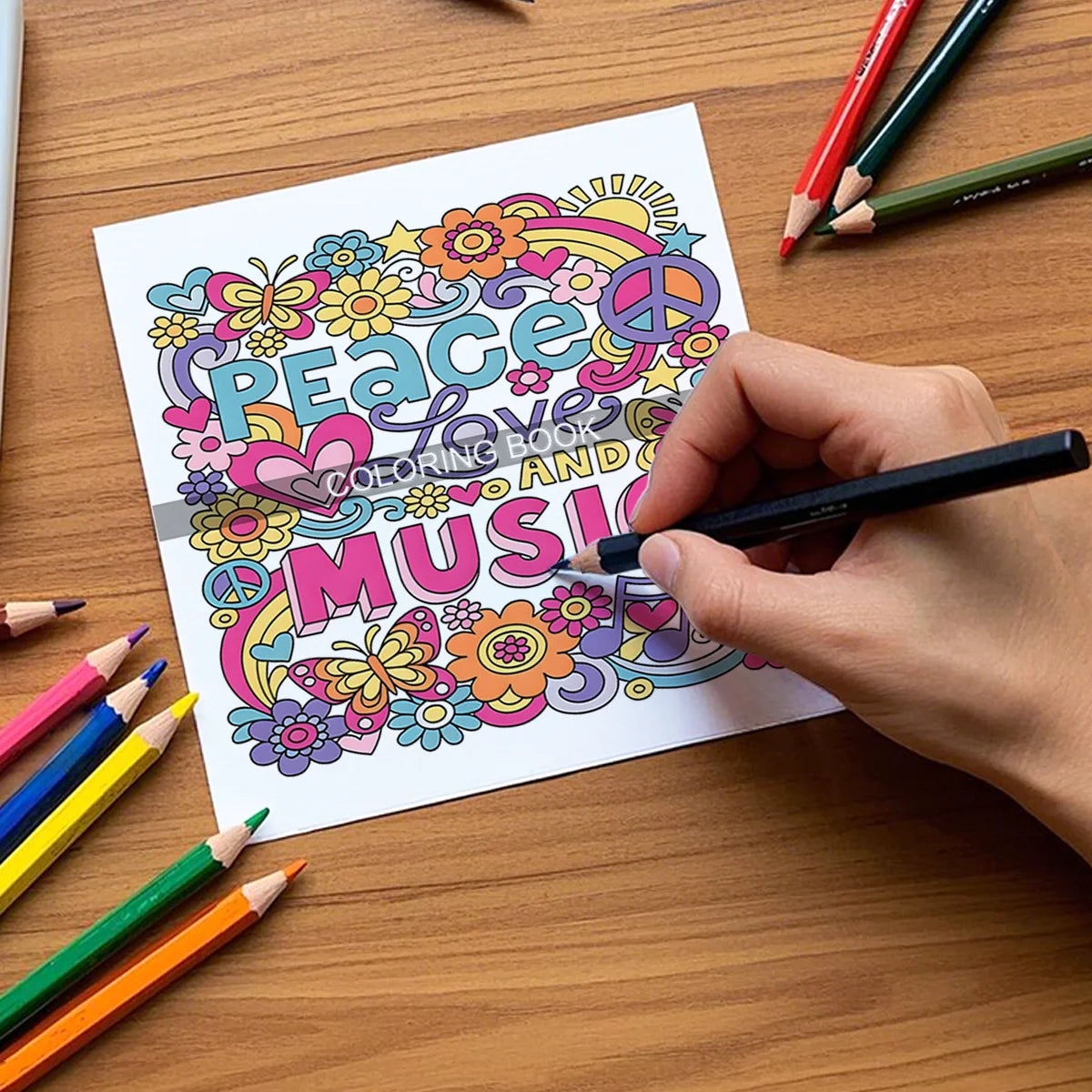 Adult Picture Book: Positive Affirmation Coloring and Doodle Art Journal - 24 Thick Pages for Creative Relaxation