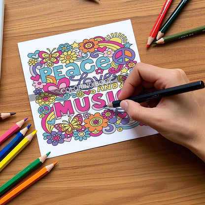 Adult Picture Book: Positive Affirmation Coloring and Doodle Art Journal - 24 Thick Pages for Creative Relaxation