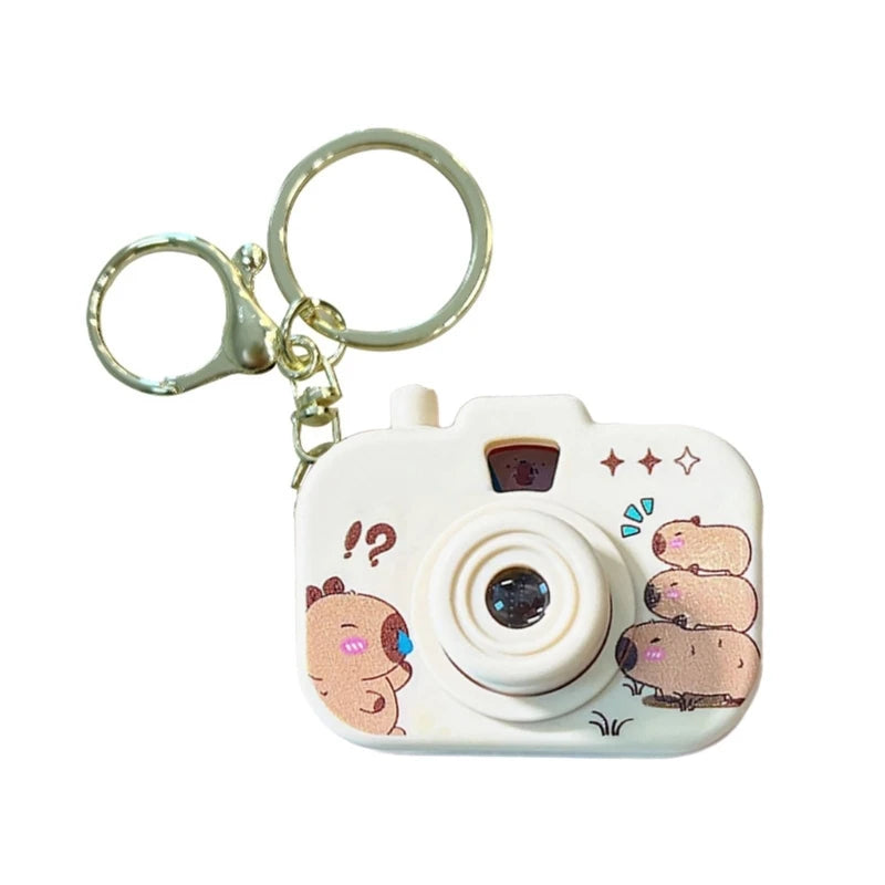 New Capybara Projection Camera Keychain Cartoon Kawaii Mini Camera Keyring Hanging Decoration Fashion Backpack Pendant