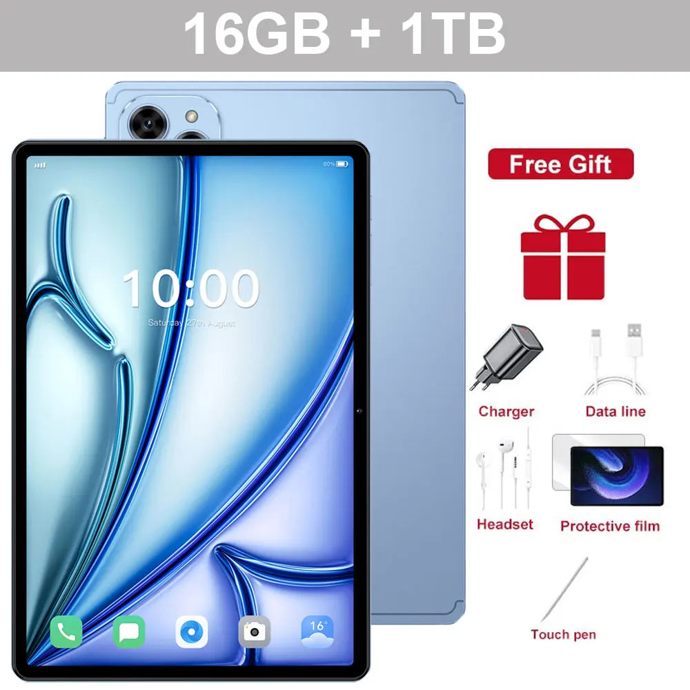 10.1" Tablet PC Pad 7SPro Original 5G Dual SIM Tablets Tab Android 15 22GB+2TB 10000mAh With keyboard Laptop For Kids Children's