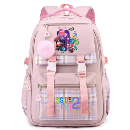 Inside Out 2 Girls Anime Cute Backpack Boy Cartoon Printed Schoolbag Children Large Capacity Book Bag Kids Shoulders Bag