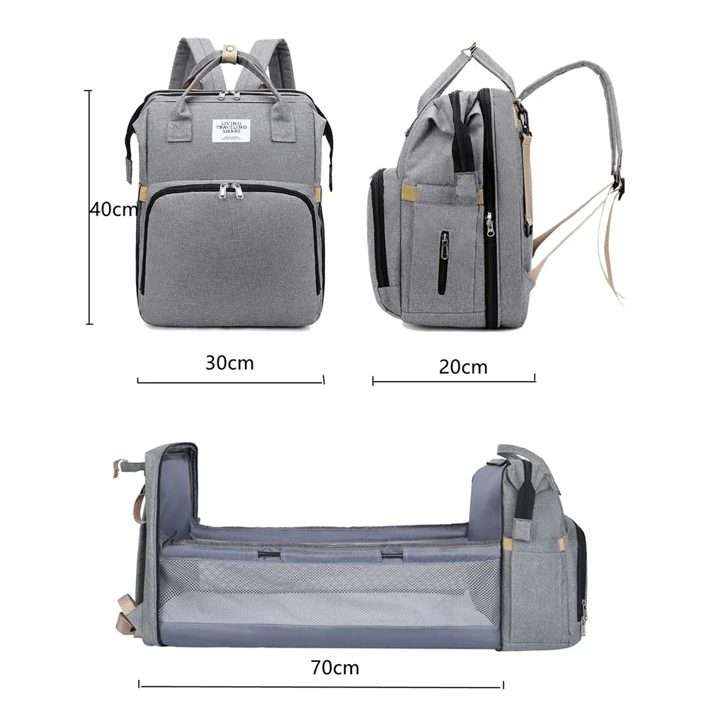 Mommy Bag Lightweight Portable Folding Crib Bed Large-capacity Travel Maternity Bags Baby Backpack Female Mommy Outting Bag