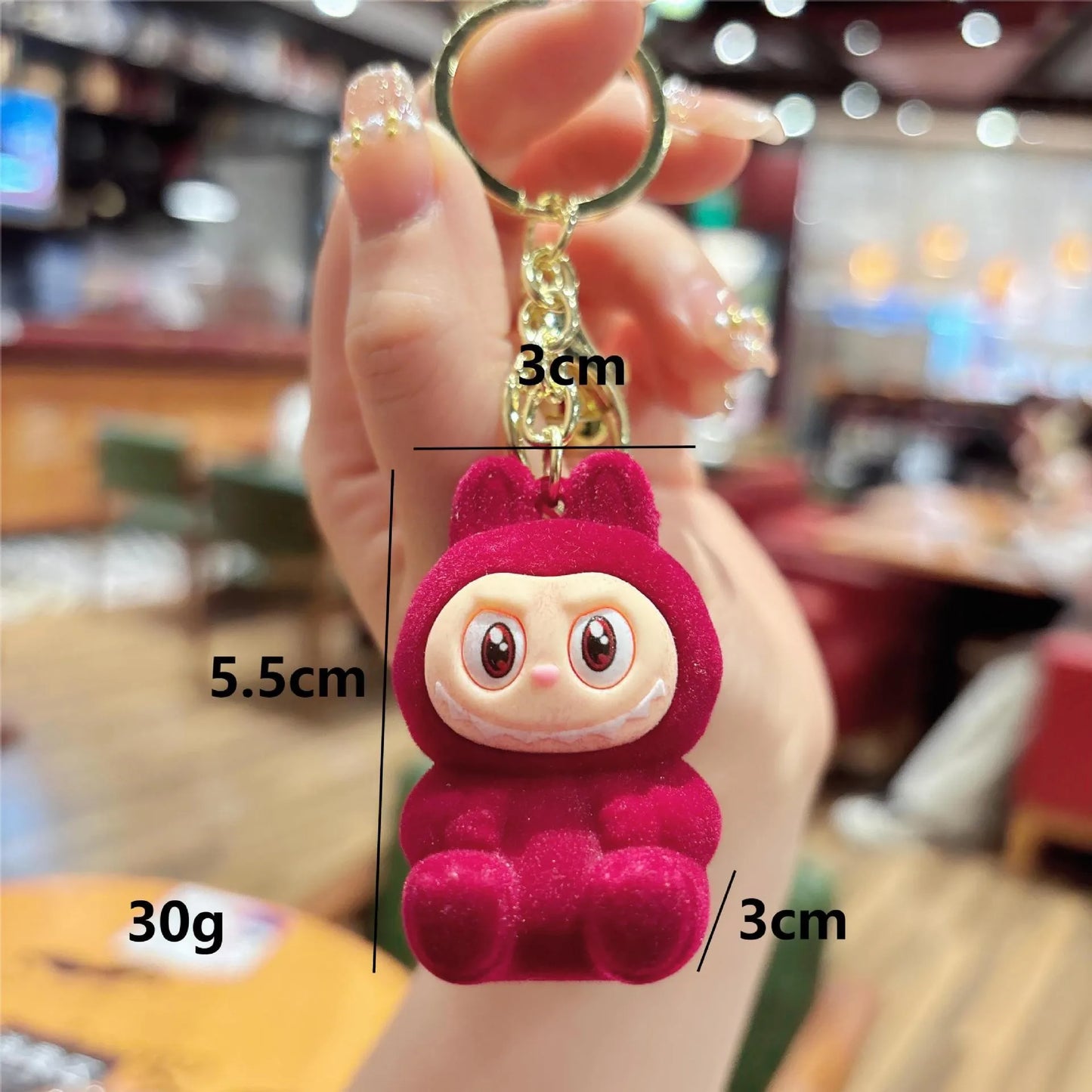 New Flocking Fabric Keychain Pendant Cute Blind Box Internet-famous Doll Student Bag Pendant