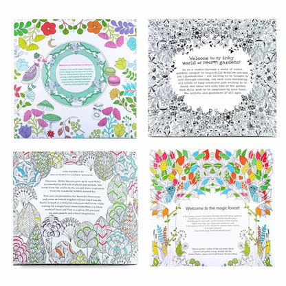 24 Pages Coloring Book for Children Adult Relieve Stress Kill Time DIY Painting Drawing Book Painting Kids Educational Toys