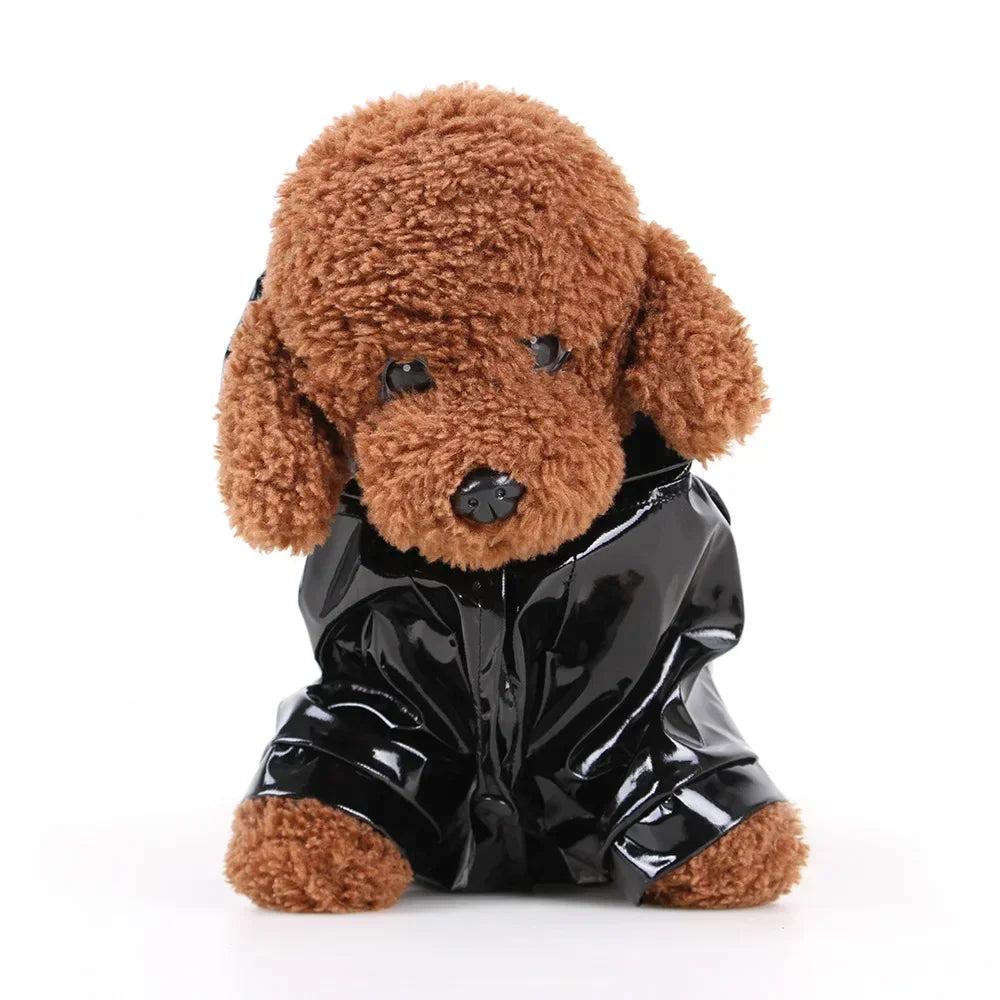 Waterproof Puppy Dog Raincoats with Hood for Small Dogs Pet Raincoat with Reflective and Leash Hole Winter Outdoor Dog Outfits