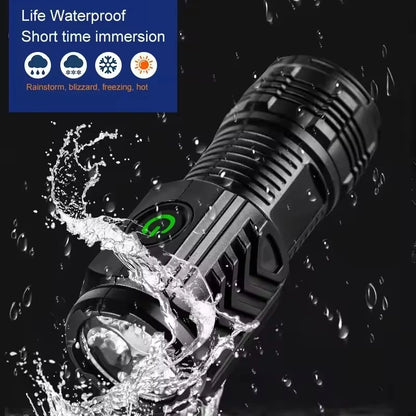 New Ultra Powerful Flashlight 3 Core LED Mini Tactical Flashlight USB Rechargeable High Power Torch With Magnet Hand Lamp