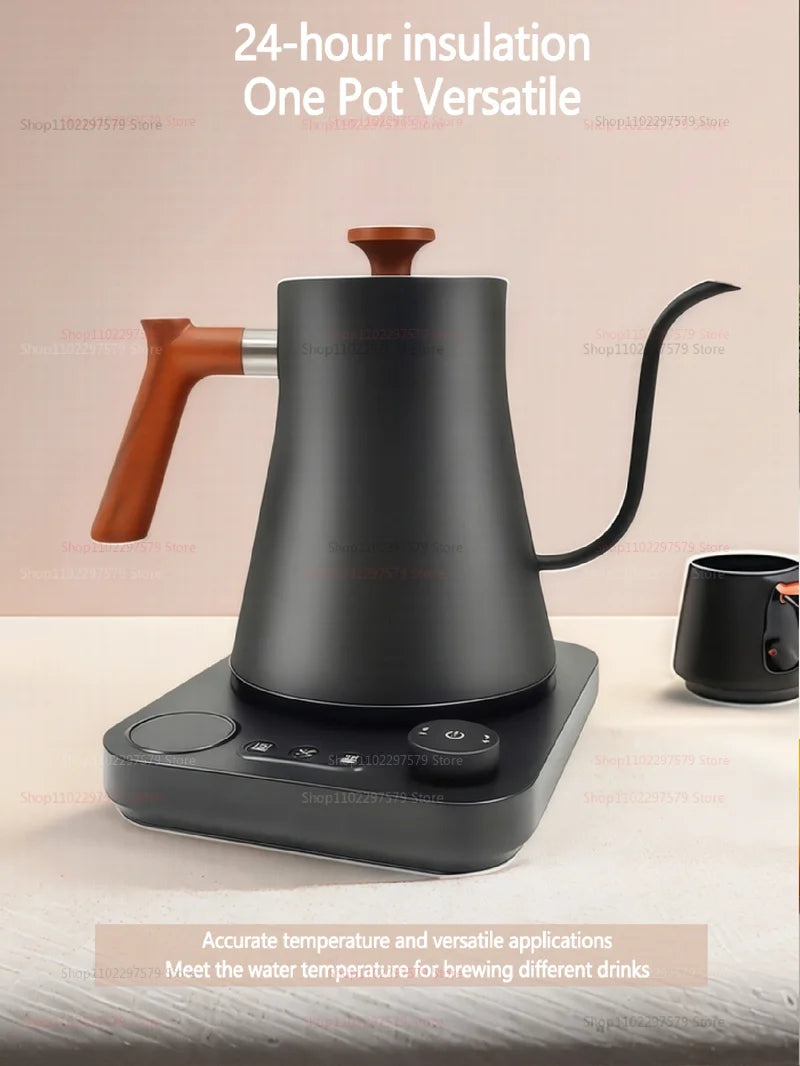 0.9L Electric Drip Coffee Kettle Stainless Steel Teapot With Precise Flow Control For Hand Brewed Coffee And Pour Over Brewing
