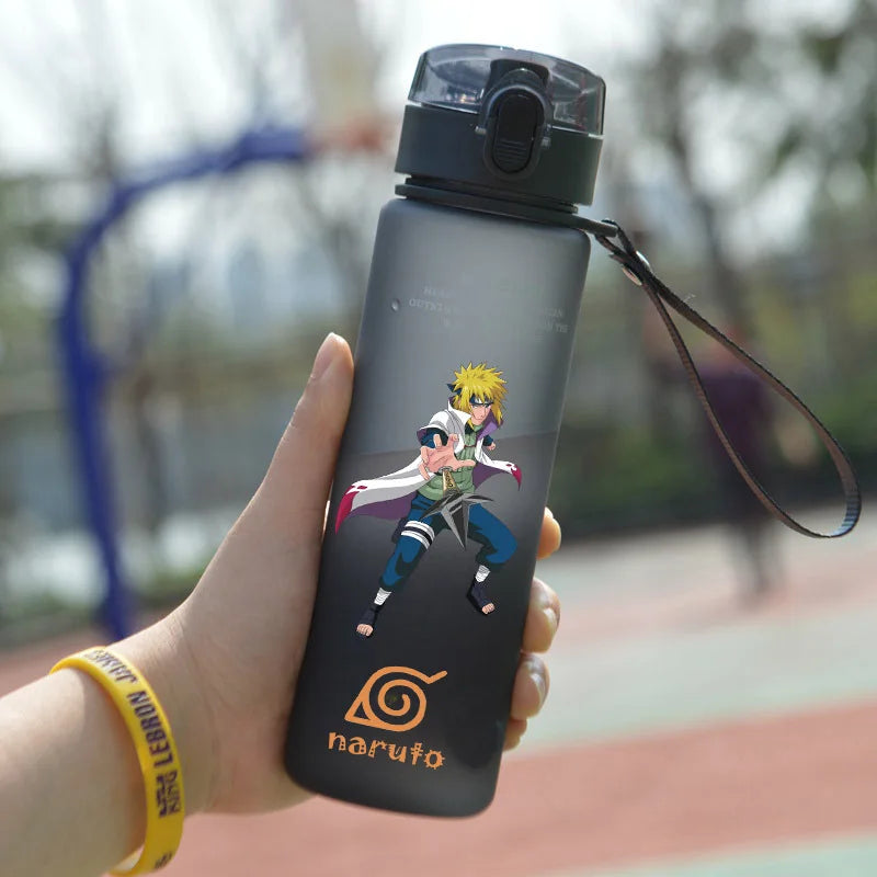 Naruto Sasuke Anime Pattern Plastic Drinking Cup Cartoon Water Bottle 560ml High Capacity Portable Sports Water Bottle Boy Girls
