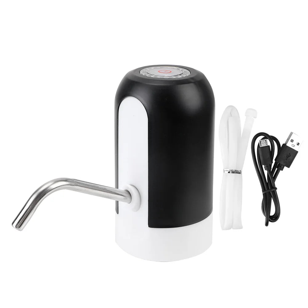 Barreled Water Pumping Device With Blue LED Light USB Rechargeable Portable Wireless Electric Water Pump Kitchen Tools