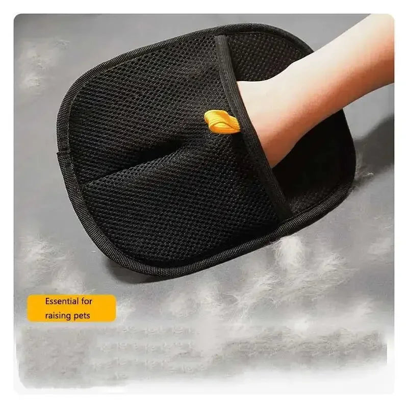 Pet Hair Removal Set Tool Reusable Static Removal Gloves Double-Sided Grooming Gloves Remove Dog Cat Fur Hair for Carpets Sofa