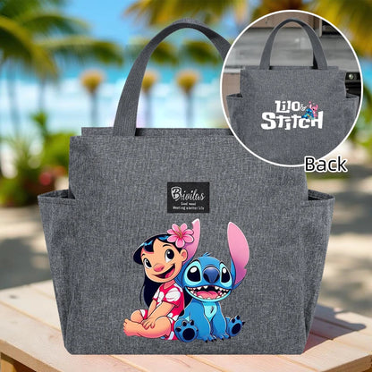 Stitch Insulated Lunch Bag - Waterproof Oxford Cloth, Aluminum Foil, Portable & Reusable Square Tote for Work, School, Picnic