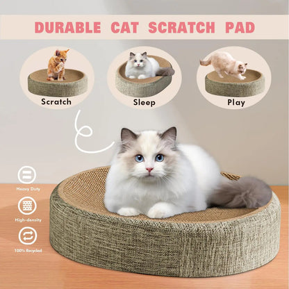 Oval Shaped Scratch Pad For Cats Sisal Scratching Cat Bed Multipurpose Pet Sleeping Mat Wear-Resistant Cat Scratch Bed Nest  ﻿