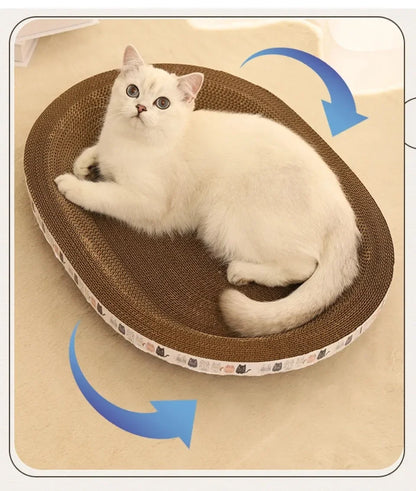 Corrugated Cat Scratcher Cardboard Oval Cat Scratch Pad Bowl Nest for Indoor Bed Cats Grinding Claw Round Cats Scratching Board