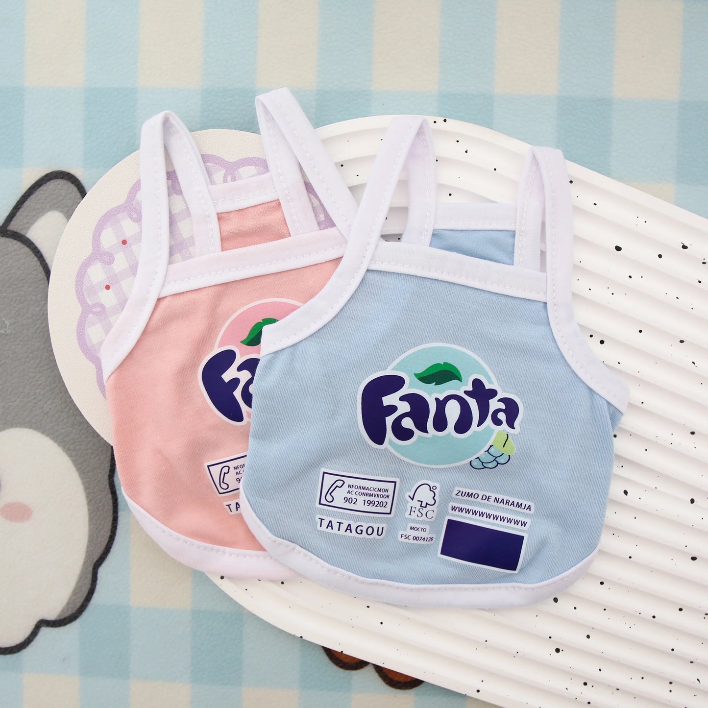 Summer new spring/summer cat and dog clothes thin style, western-style dopamine fruit soda suspender, cute vest style short styl