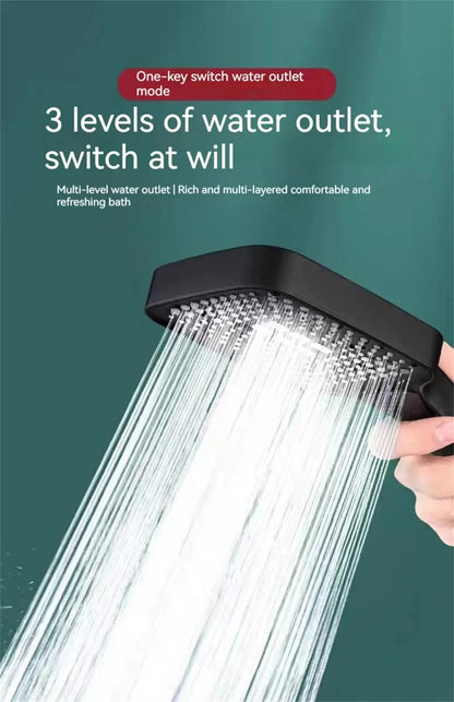 Pressurized Nozzle Bathroom Shower Head High Pressure Water Saving Sprayer ABS Bathroom Accessories Chrome Rainfall Shower Head