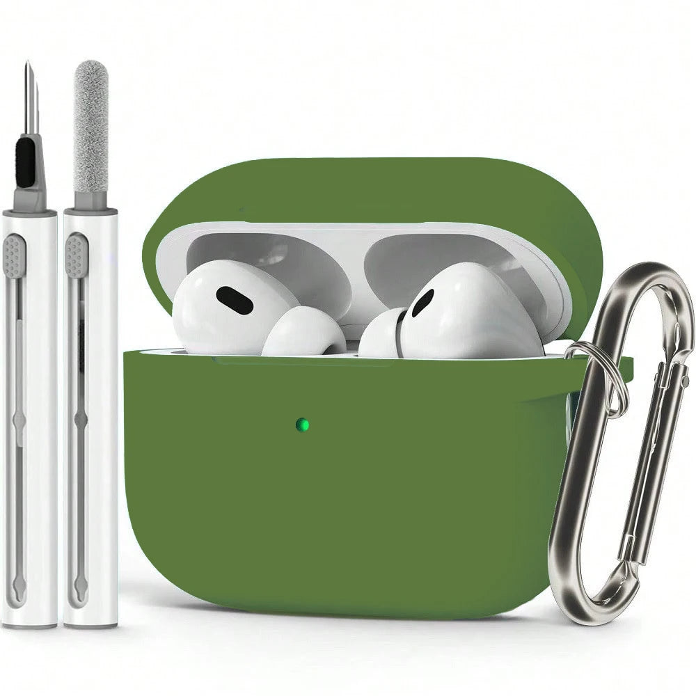 Earphone Case for AirPods Pro2 Cover with Cleaner Kit Soft Silicone Protective with Hook Wirless Headphones Cover