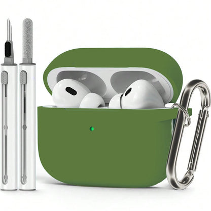 Earphone Case for AirPods Pro2 Cover with Cleaner Kit Soft Silicone Protective with Hook Wirless Headphones Cover