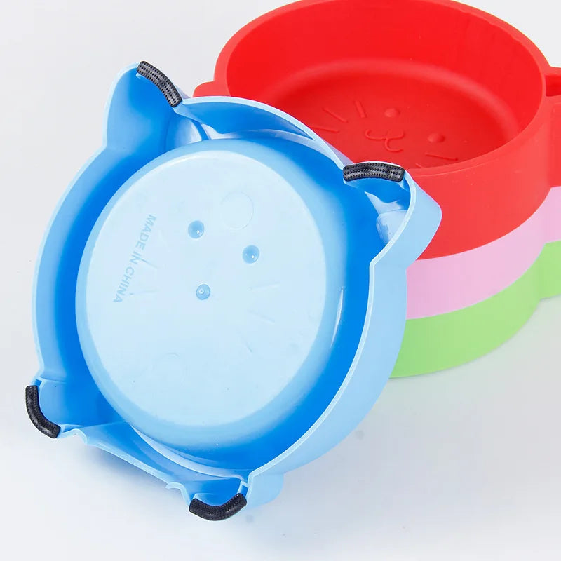 Pet Supplies Cat Shaped Pet Bowl Eco-friendly Plastic Non-Slip Dog Bowl Solid Cat Bowl Color Cute Durable Water Bowls for Cat