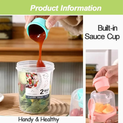 Carry Breakfast Cups, Salad Cups, Yogurt Cereal, Oatmeal Snacks, Parfait Containers and Salad Dressing Holders with Forks!