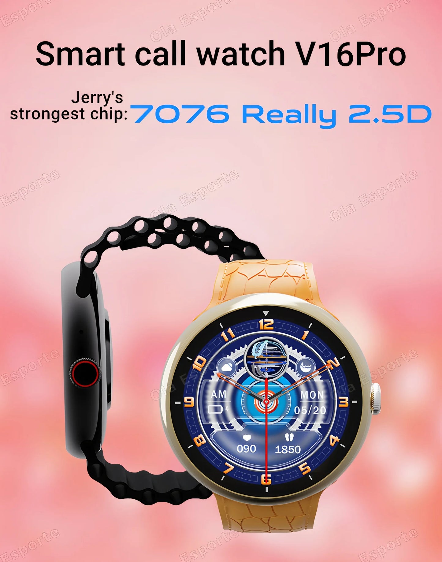 Smart Watch Men 1.52Inch AMOLED Screen BT Call GPS Sports Fitness Tracker Health Monitor Wireless Charging Smartwatch