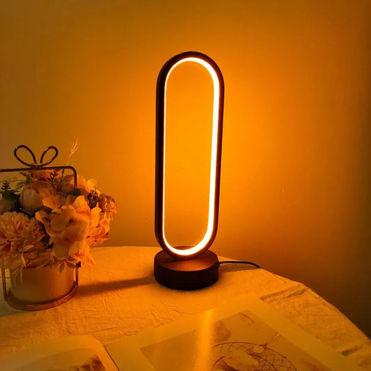 1PC Lamp bedroom Modern Ring Lamp Living Room Three-color Dimming Bedside  Desk Lamp LED Night Light for Office