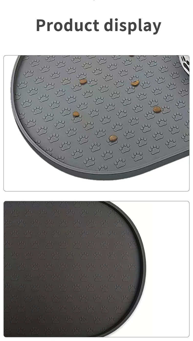 6-color available pet meal MATS, dog eating MATS, pet dog feeding MATS, silicone material, oval shape, easy to clean