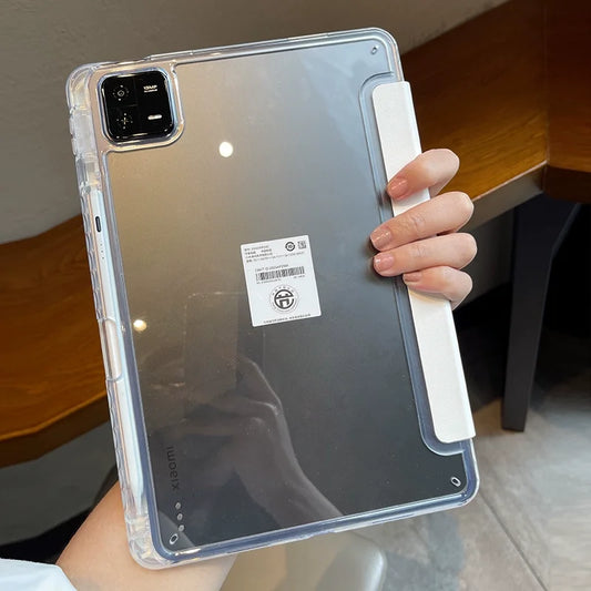 Case for Xiaomi Mi Pad 5 6 Pro 11 7 PRO 11.2 HD Transparent Case Redmi pad SE 11 Pad 2 2025 PRO 12.1" with Awake / Sleep Cover