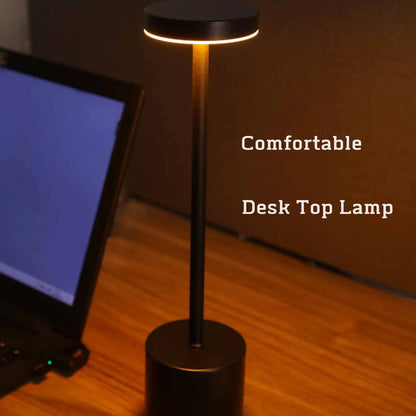 Classic Table Lamp USB Rechargeable Night Light Stepless Dimming Touch Desk Lamp 3 Colors Bedside Lamp Hotel Bar Decoration