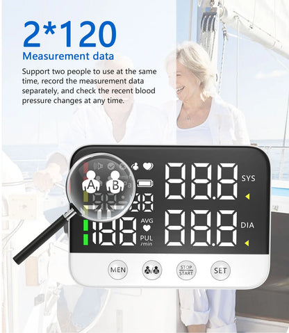 Voice Blood Pressure Monitor Arm Cuff Tonometer Digital Sphygmomanometer Electronic  Medical BP Monitors with CE FDA