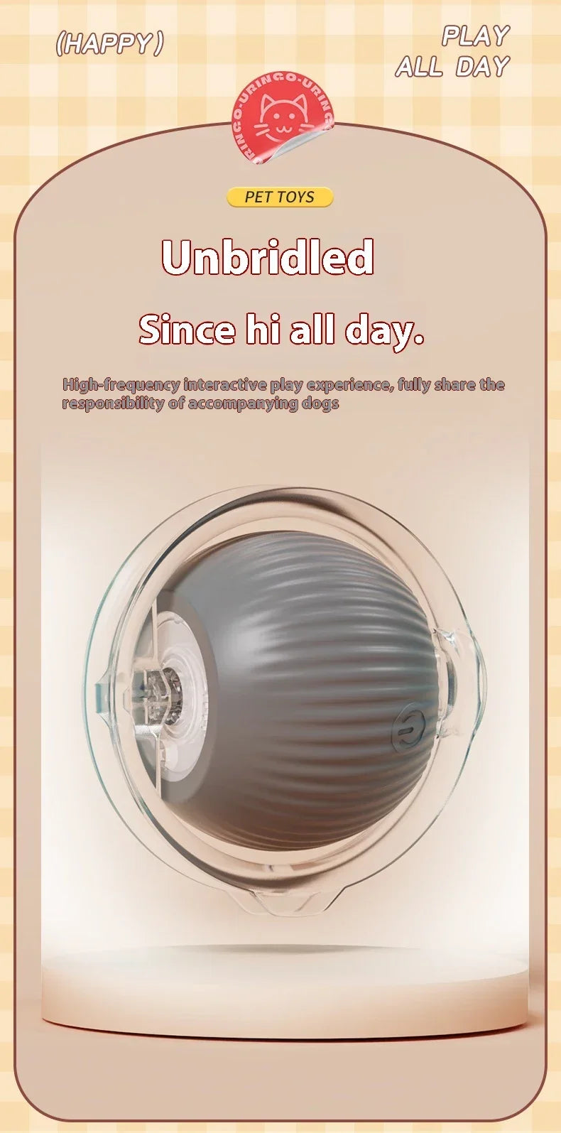 Smart Interactive Cat Toys Ball Auto Electric Rolling Ball Toys for Cat Kitty Pet Automatic Training USB Rechargeable Cat Toy