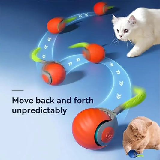 New Interactive Cat Toys Ball Auto Electric Rolling Ball Toys for Cat Kitty Pet Smart Automatic Teaser USB Rechargeable Cat Toy