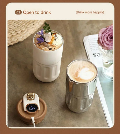 450ML Coffee Cup LED Temperature Stainless Steel Thermo Water Bottle  Display Keep Cold and Heat Thermal Mug Travel Vacuum Flask