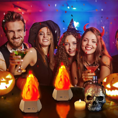 Halloween Flame Night Light with 3 Flashing Modes USB Charging Outdoor Camping Garden Landscape Decoration Lamp Christmas Light