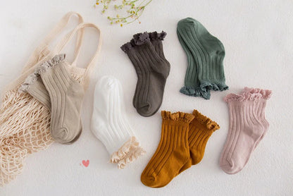 New Ruffle Baby Girls Socks Mesh Kids Socks Cute Lace Frilly Ankle Short Sock Breathable Princess Children Girl Dance Socken
