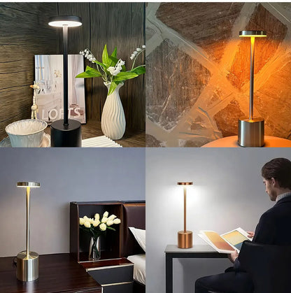 Table lamp USB Rechargeable Wireless desk lamp Dimming Touch night light lamps home decor Retro Portable bedside lamp for room