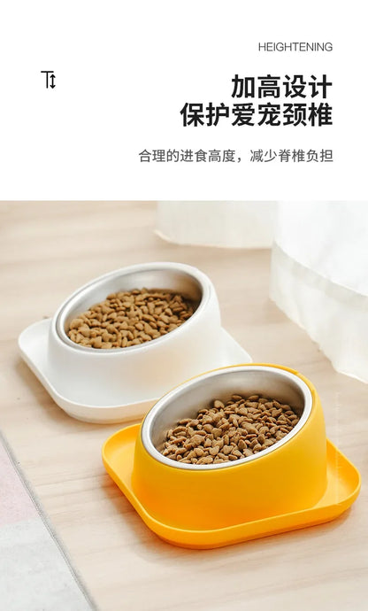 Pet bowl cat bowl oblique mouth bowl dog food bowl anti-knock dog bowl wholesale dog bowl drinking water integrated pet feeder