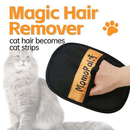 Upgraded Pet Grooming Gloves Cats Hair Brush Pet Removal Gloves Dual Brush Static-free Cat Cleaning Tool Hair Stripping Mitts