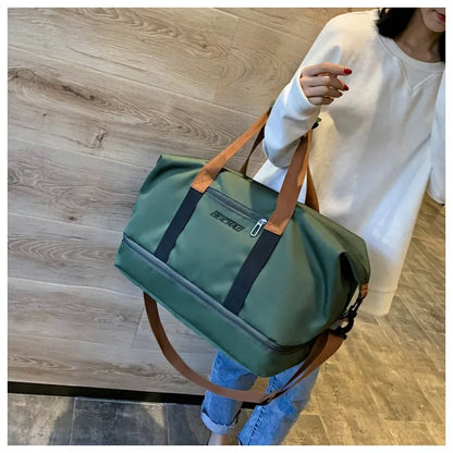 Fitness bag Large capacity Short distance luggage portable fitness bag Travel bag Shoulder handbag Men's sports waterproof bag