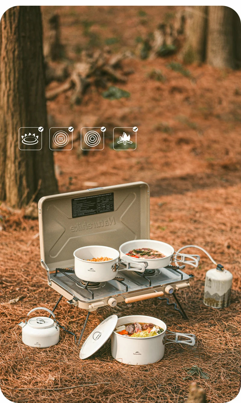 Naturehike Ceramic Non Stick Pot Outdoor Camping Portable Kitchenware BBQ Picnic Kettle Frying Pan Cookware Barbecue Tablewar
