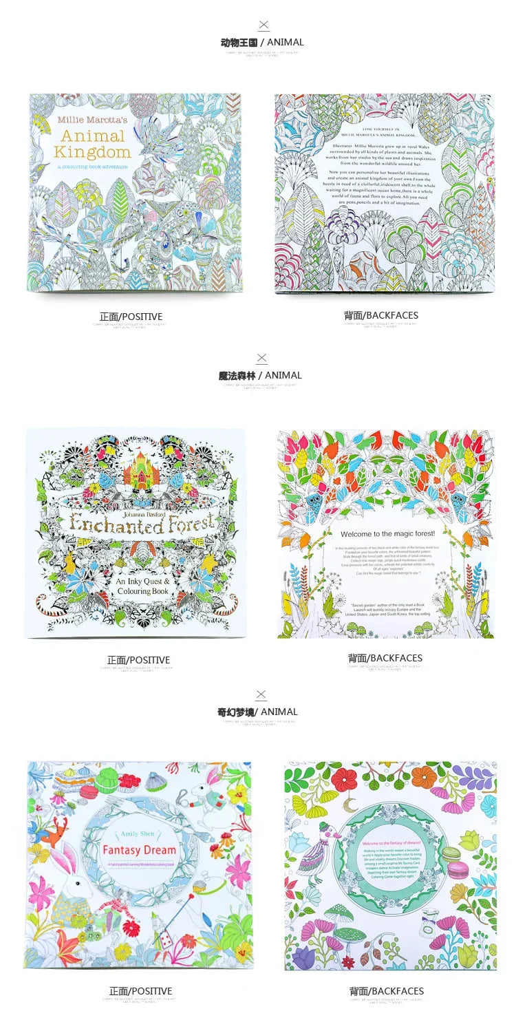 1PCS 24 Pages Mandalas Flower Coloring Book For Children Adult Graffiti Drawing Coloring Book Set Art School Supplies