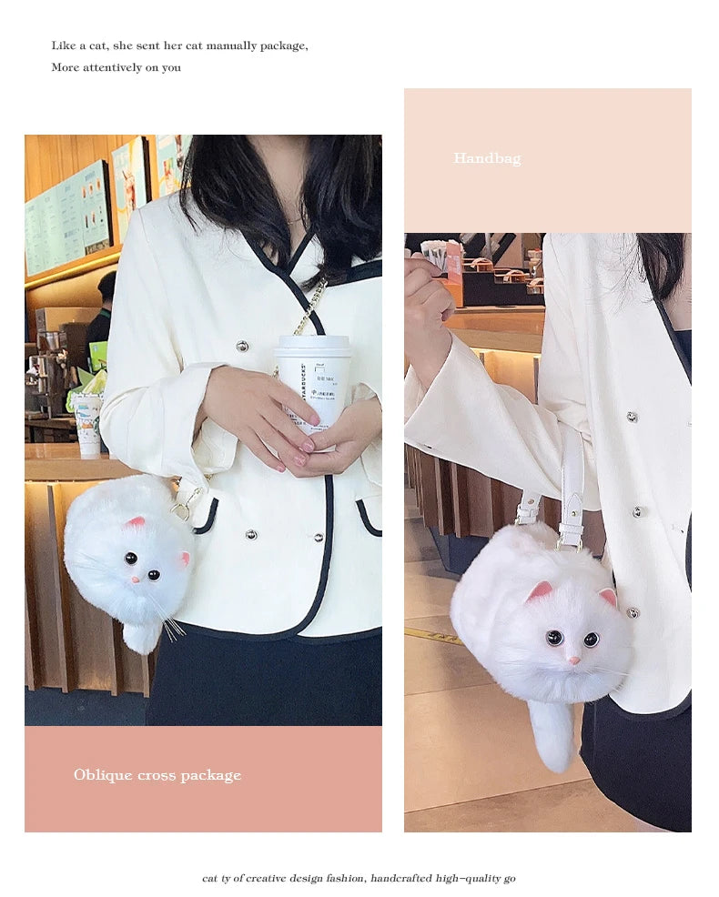 Design Patent Women Shoulder Female Cat Bag Shoppers Simple Fashion Zipper Handbags Shoulder Large Capacity Tote  Clutch Bags