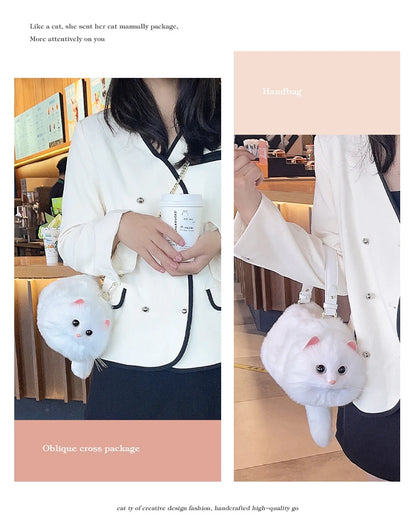 Design Patent Women Shoulder Female Cat Bag Shoppers Simple Fashion Zipper Handbags Shoulder Large Capacity Tote  Clutch Bags