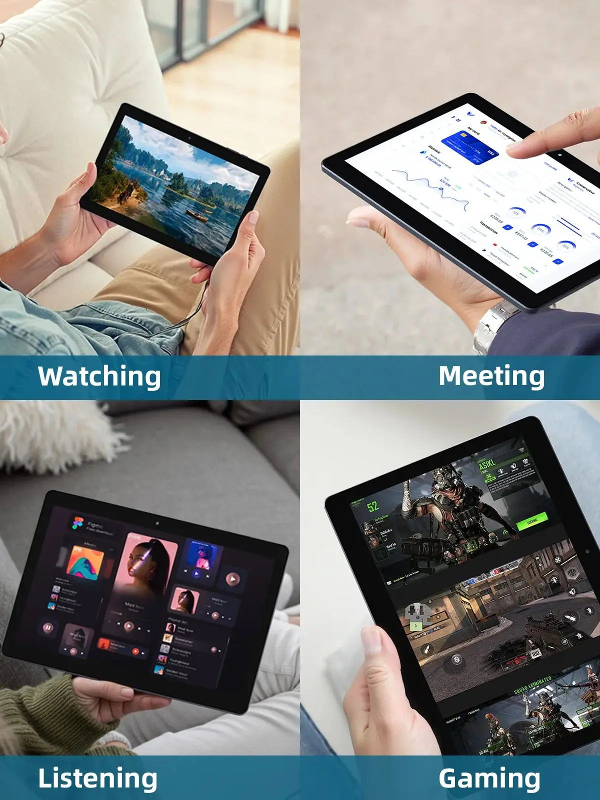 BAKEN 10.1-inch Android 13 tablet, quad-core processor, 4(2+2)GB+64GB, dual cameras, wifi, Bluetooth, 6000mAh battery